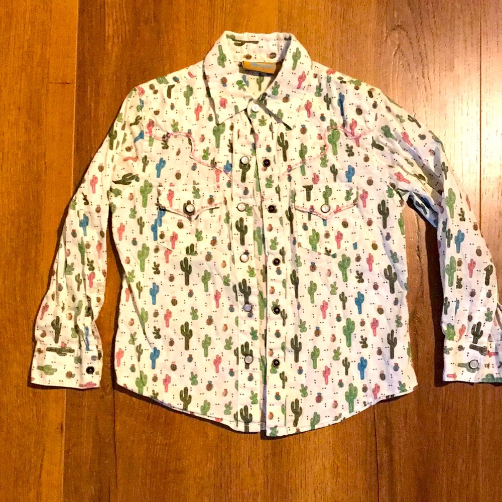 Girls wrangler cactus pearl snap